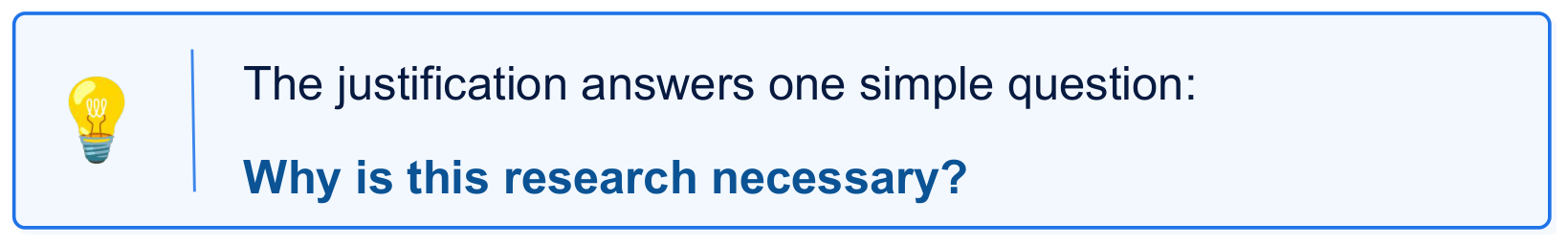 Tip box asking why is this research necessary